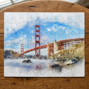 Golden Gate Bridge Pastel in San Francisco Jigsaw Puzzle