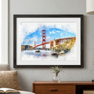 Golden Gate Bridge Pastel in San Francisco Photo Print