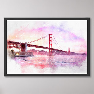 Golden Gate Bridge pastel in San Francisco  Photo Print