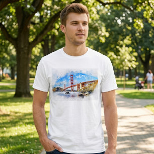 Golden Gate Bridge Pastel in San Francisco T-Shirt