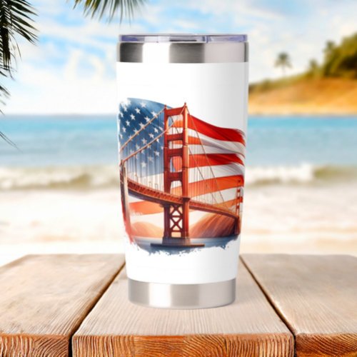 Golden Gate Bridge Patriotic Tumbler