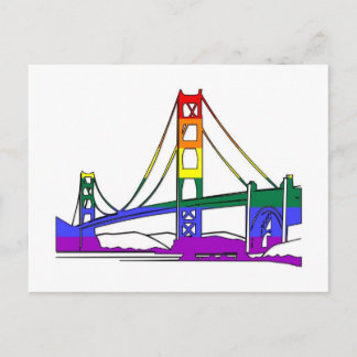 Golden Gate Bridge Rainbow Pride Postcard
