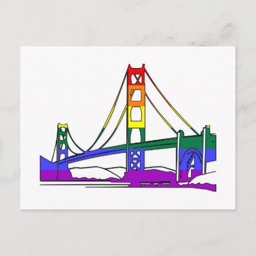 Golden Gate Bridge Rainbow Pride Postcard