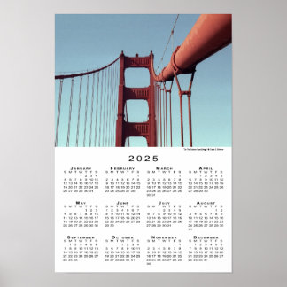 Golden Gate Bridge San Francisco 2025 Calendar Poster