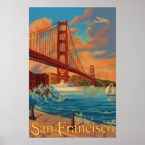 Golden Gate Bridge _ San Francisco CA Poster