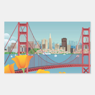 Golden Gate Bridge   San Francisco, CA Rectangular Sticker