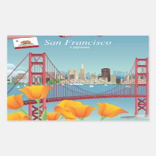 Golden Gate Bridge   San Francisco, CA Rectangular Sticker