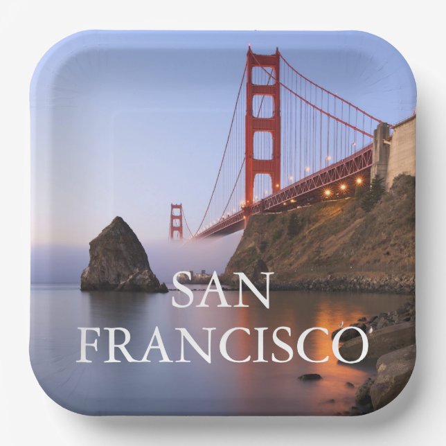 Golden Gate Bridge | San Francisco California Paper Plates (Front)
