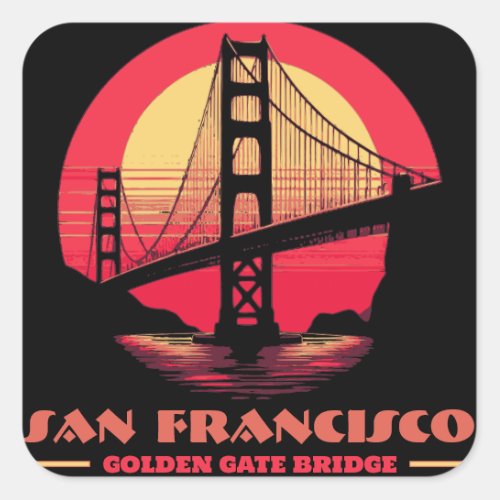 Golden Gate Bridge San Francisco California USA Square Sticker