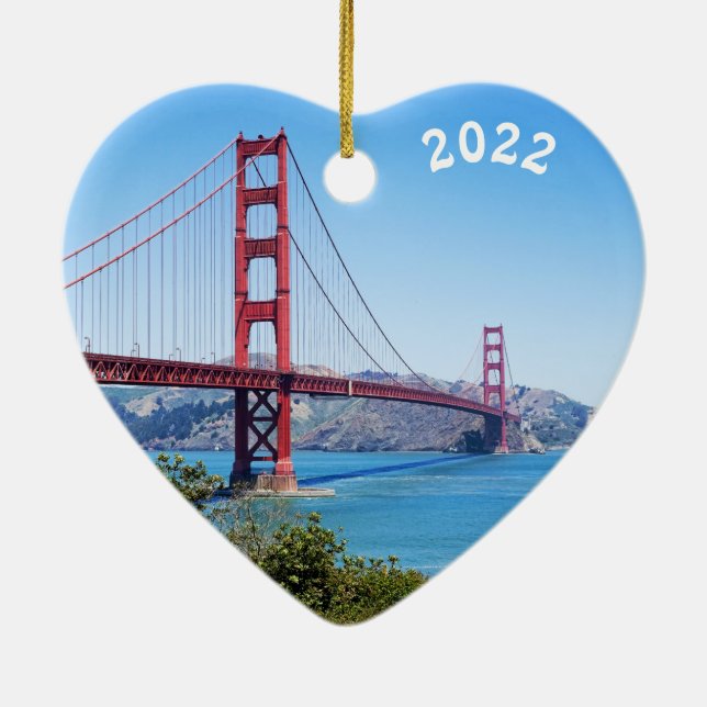 Golden Gate Bridge, San Francisco, Ceramic Ornament (Back)