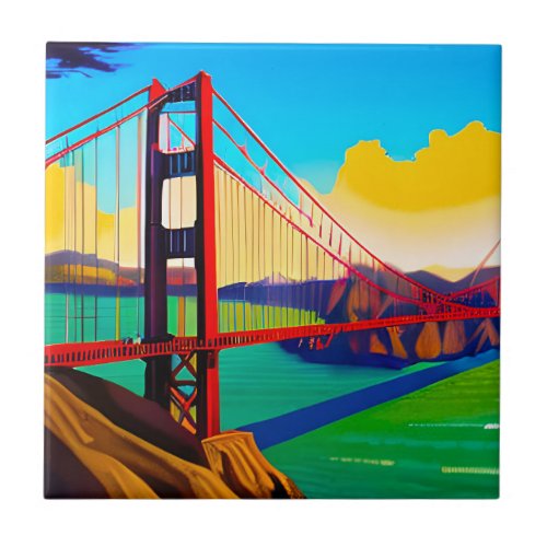 Golden Gate Bridge San Francisco  Ceramic Tile