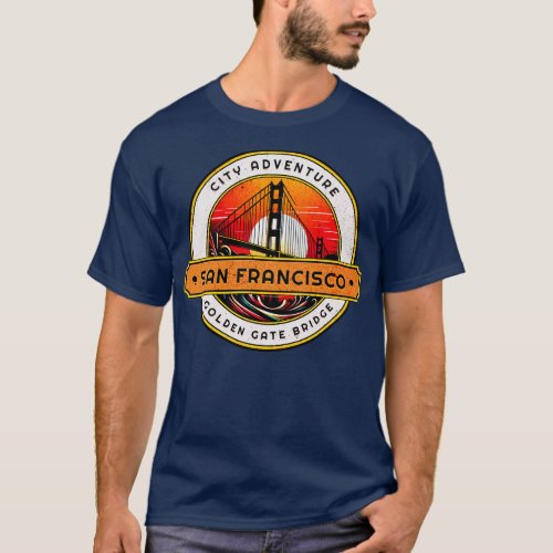 Golden Gate Bridge San Francisco Circle Design 1 T_Shirt
