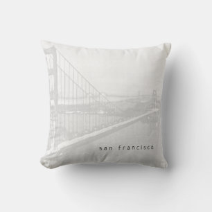 Golden Gate Bridge   San Francisco   Light Gray Throw Pillow