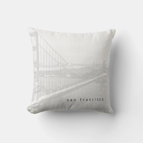 Golden Gate Bridge  San Francisco  Light Gray Throw Pillow