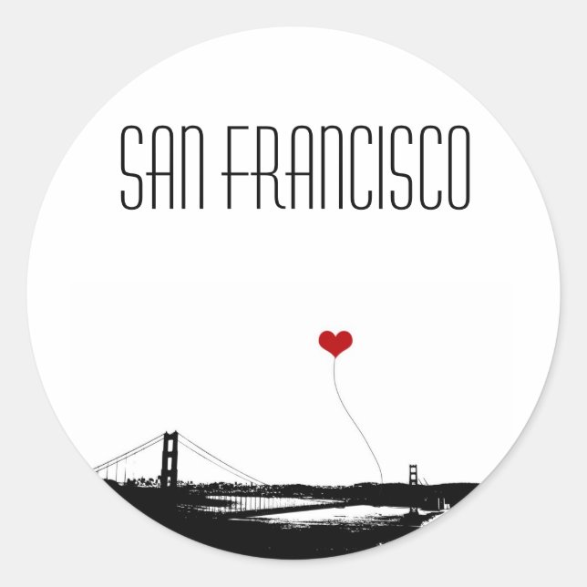 Golden Gate Bridge San Francisco Lover's Classic Round Sticker (Front)