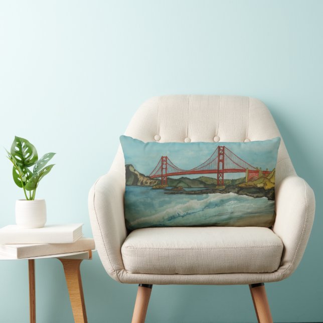 Golden Gate Bridge San Francisco Lumbar Pillow (Chair)