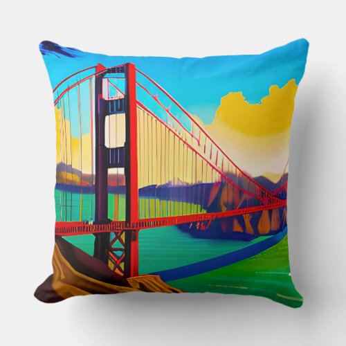 Golden Gate Bridge San Francisco  Throw Pillow