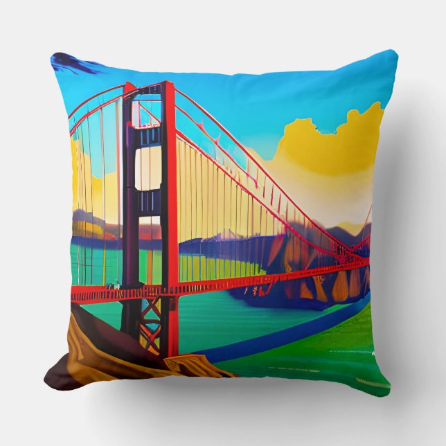 Golden Gate Bridge, San Francisco  Throw Pillow (Front)