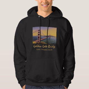Golden Gate Bridge San Francisco Vintage Painting Hoodie