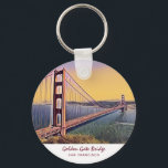 Golden Gate Bridge San Francisco Vintage Painting Keychain<br><div class="desc">Golden Gate Bridge San Francisco Vintage Painting Art</div>