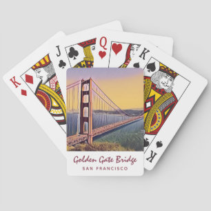 Golden Gate Bridge San Francisco Vintage Painting Poker Cards