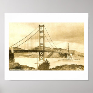 Golden Gate Bridge, San Francisco Vintage Poster