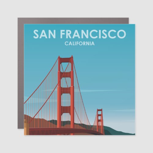 Golden Gate Bridge San Francisco Vintage Travel Car Magnet