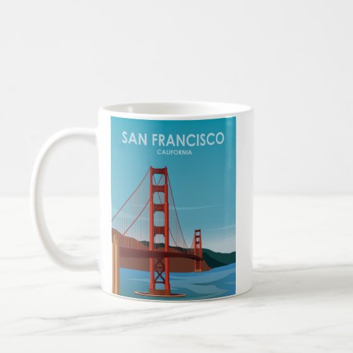 Golden Gate Bridge San Francisco Vintage Travel Coffee Mug