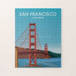 Golden Gate Bridge San Francisco Vintage Travel Jigsaw Puzzle