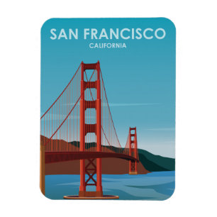 Golden Gate Bridge San Francisco Vintage Travel Magnet