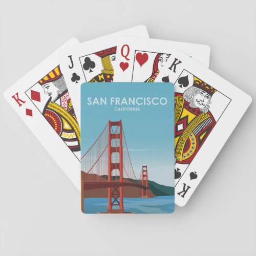 Golden Gate Bridge San Francisco Vintage Travel Poker Cards