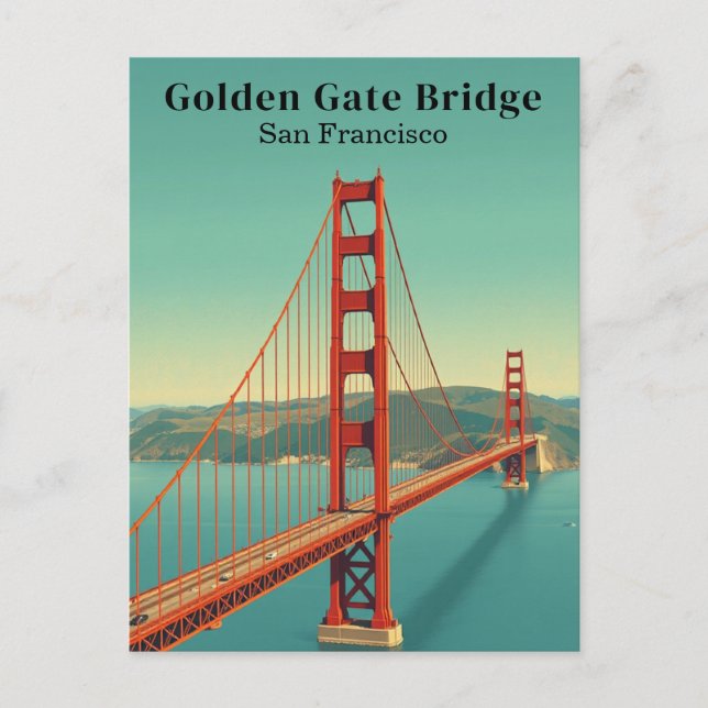 Golden Gate Bridge San Francisco Vintage Travel Postcard (Front)