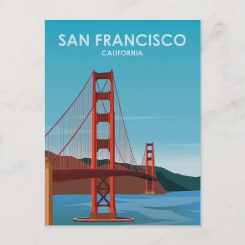 Golden Gate Bridge San Francisco Vintage Travel Postcard