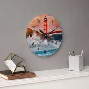 Golden Gate Bridge San Francisco Wall Large Clock