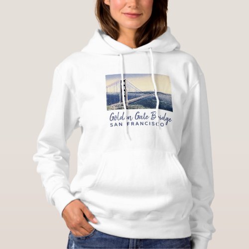 Golden Gate Bridge San Francisco Watercolor Art Hoodie