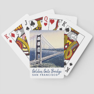 Golden Gate Bridge San Francisco Watercolor Art Poker Cards