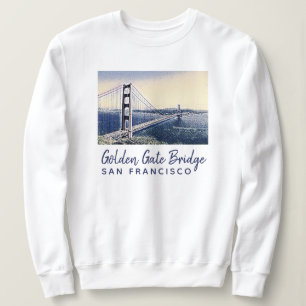 Golden Gate Bridge San Francisco Watercolor Art Sweatshirt