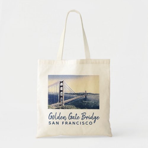 Golden Gate Bridge San Francisco Watercolor Art Tote Bag