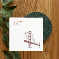 Golden Gate Bridge, San Francisco Wedding cocktail Napkins