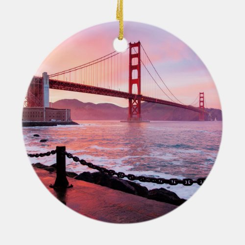 Golden Gate Bridge scenic photograph Ceramic Ornament