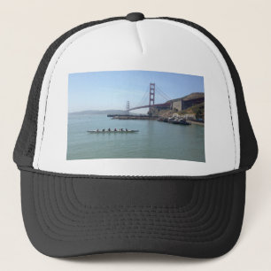 Golden Gate bridge shirts with outrigger canoe Trucker Hat