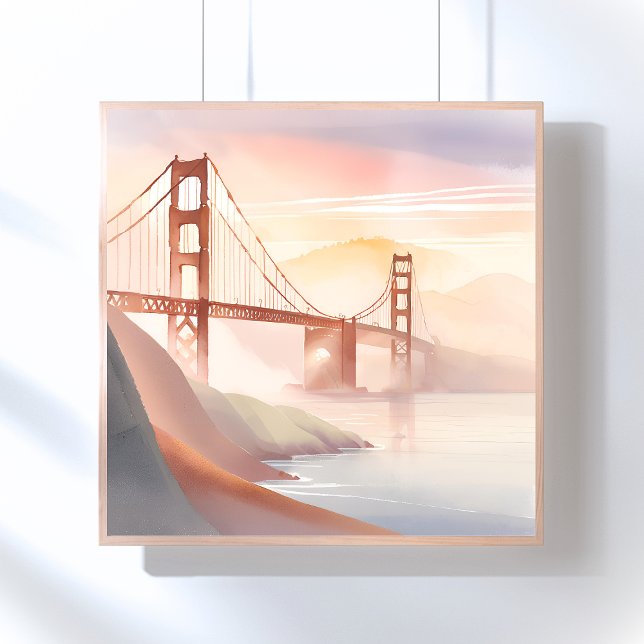 Golden Gate Bridge | Sunrise Beautiful Watercolor Poster (Creator Uploaded)