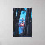 Golden Gate Bridge Through Trees at Twilight  Canvas Print