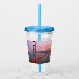 Golden gate bridge throw pillow acrylic tumbler