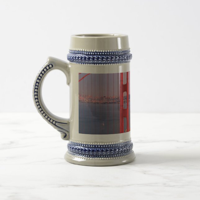 Golden gate bridge throw pillow beer stein (Left)