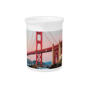 Golden gate bridge throw pillow beverage pitcher