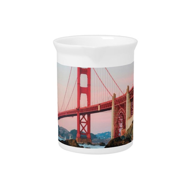 Golden gate bridge throw pillow beverage pitcher (Front)