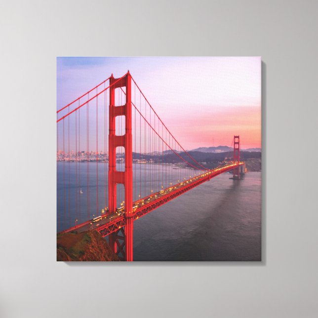 Golden gate bridge throw pillow canvas print (Front)