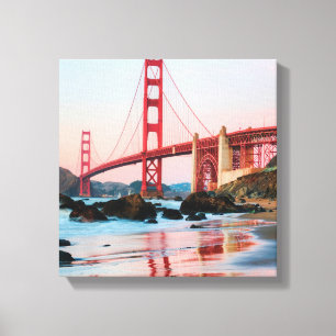 Golden gate bridge throw pillow canvas print