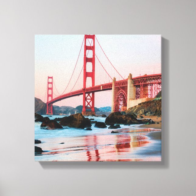 Golden gate bridge throw pillow canvas print (Front)